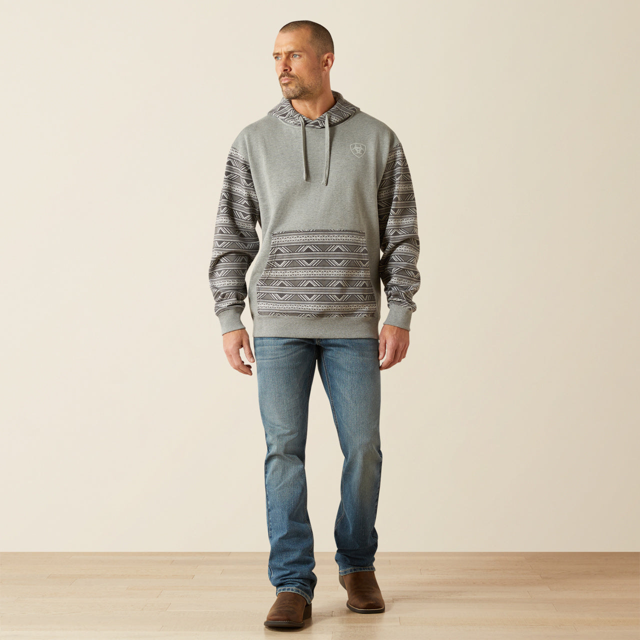 Mens Ariat Southwestern Grey Hoodie (2819)
