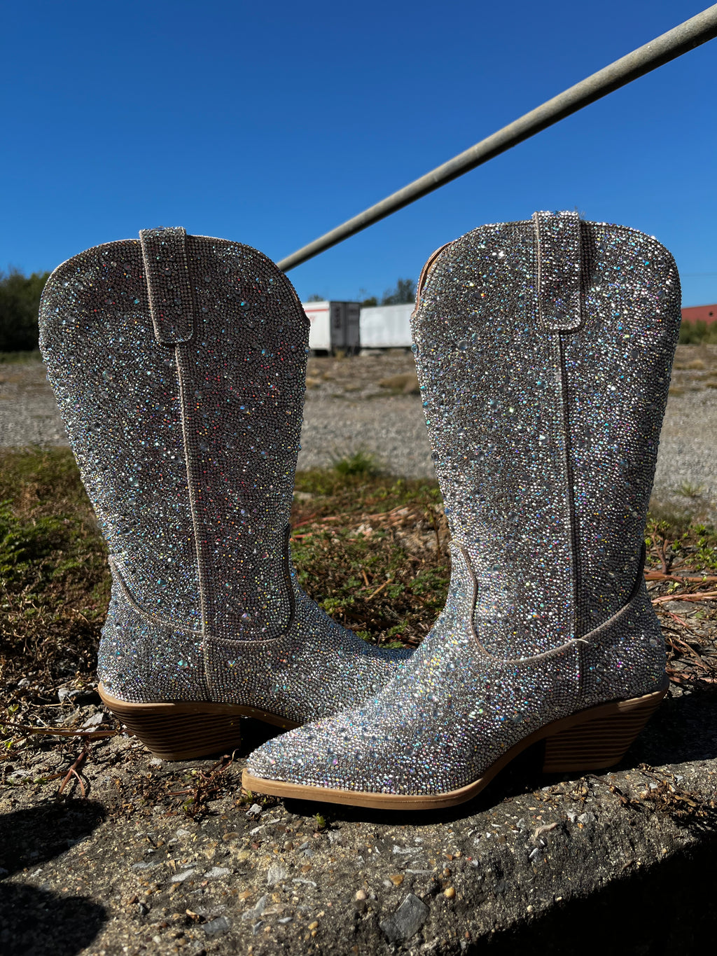 Women’s Silver Crystal Boot (3628)