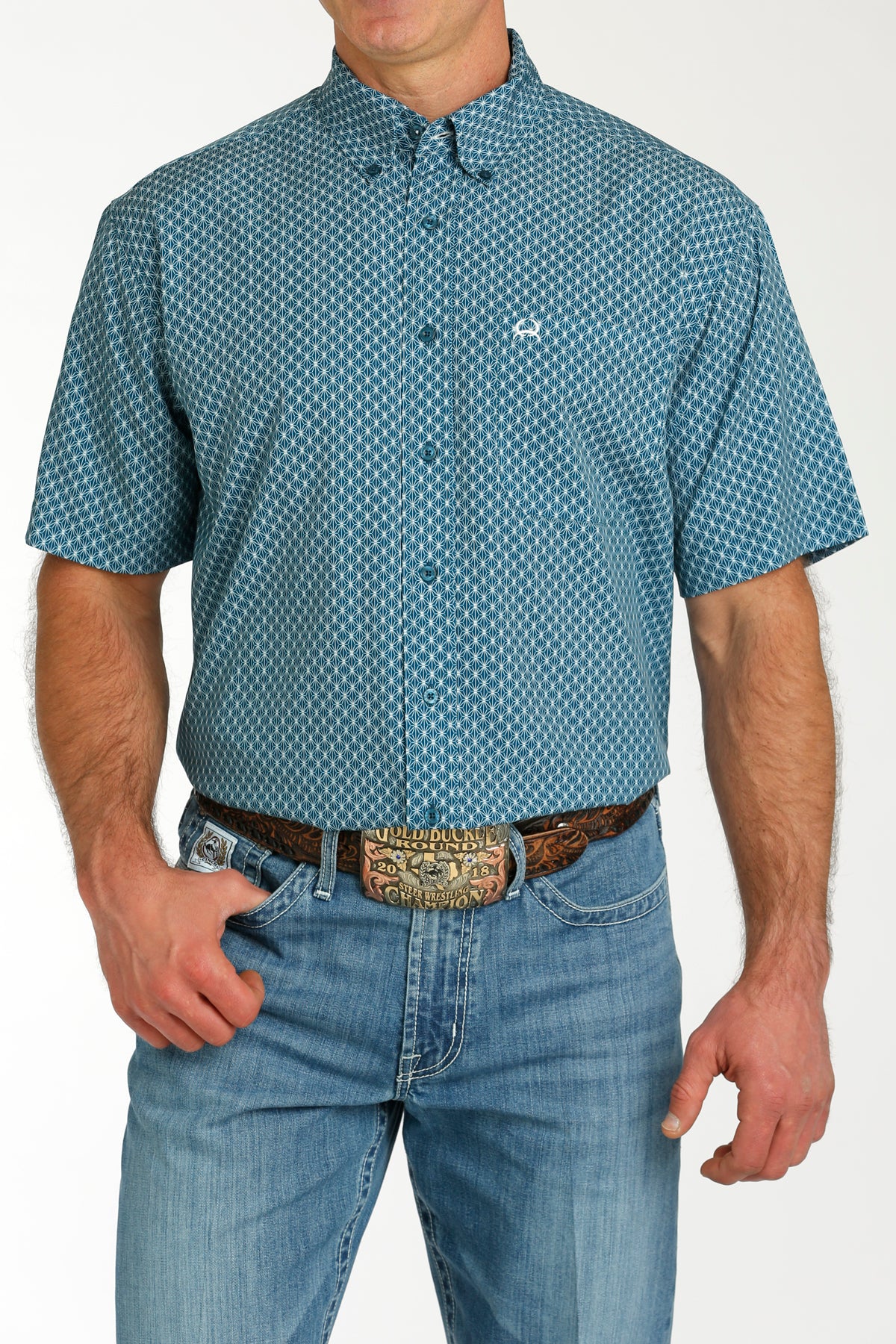 Cinch Men’s SS Teal Shirt (4139)