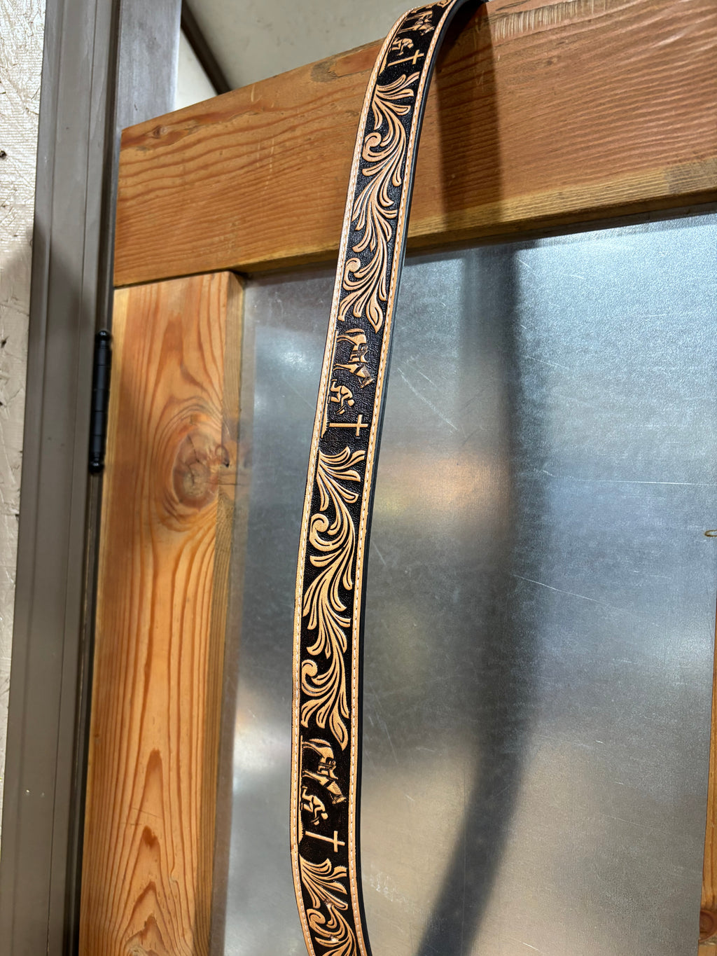 Challenger Leather Praying Cowboy Belt