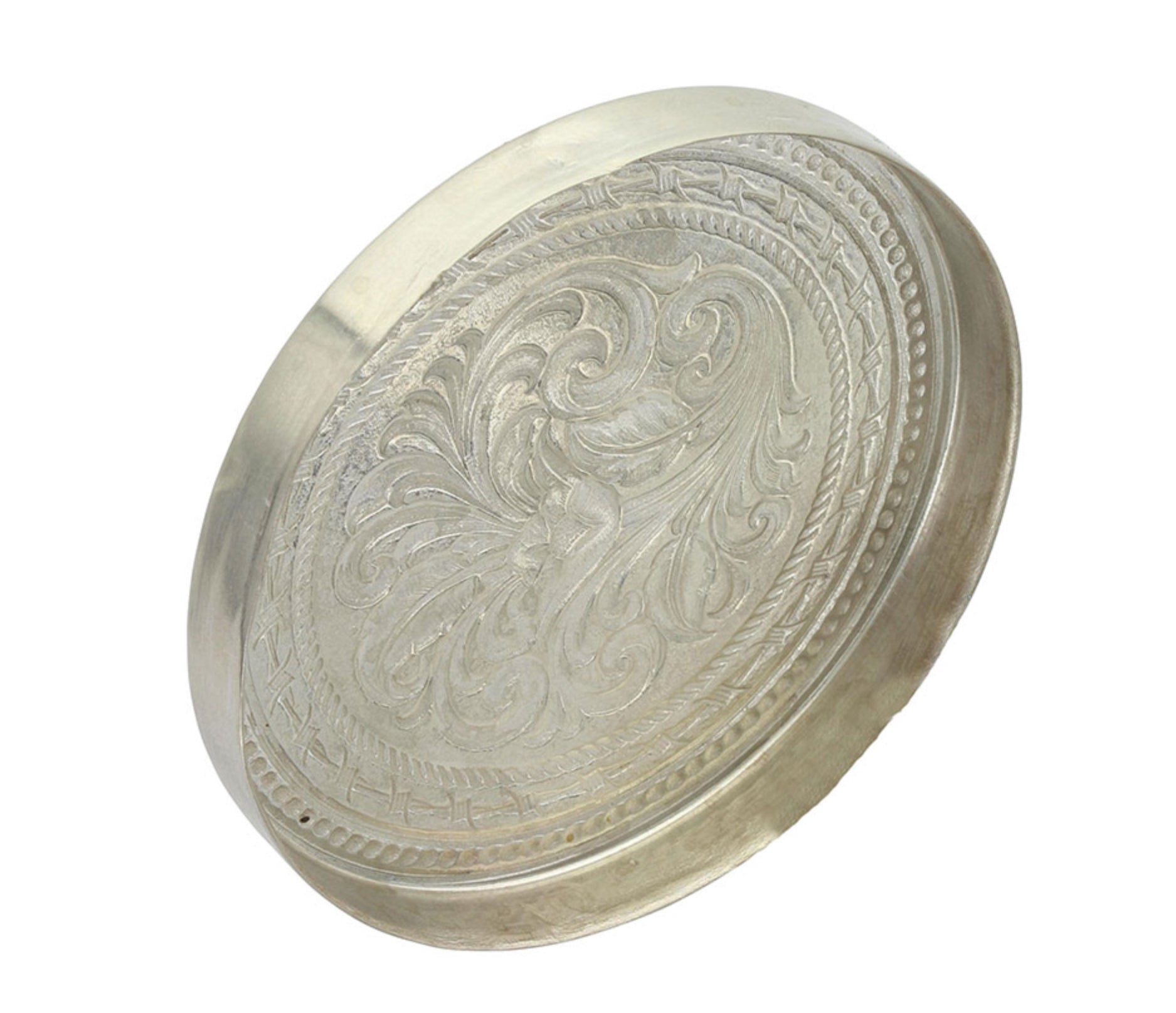 New Traditions Stars and Barbed Wire Snuff Lid With Bull Rider Figure