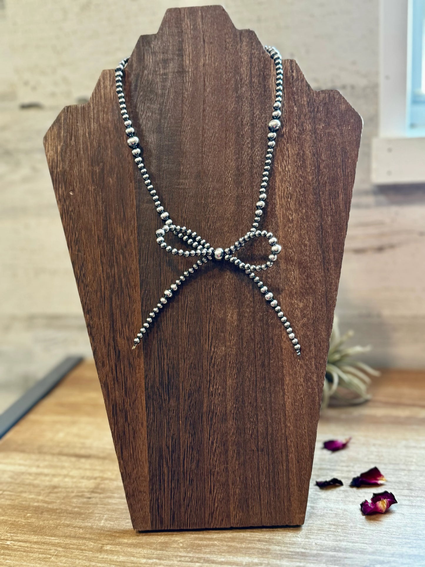 Sterling Silver Bow Necklace