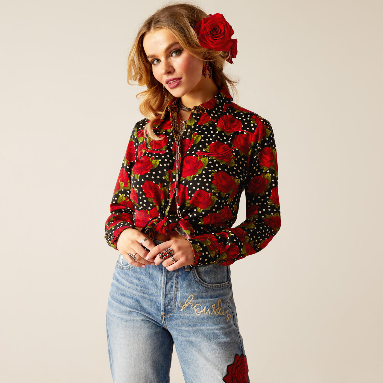 Ariat Retro Rose Rodeo Quincy Shirt (8676)