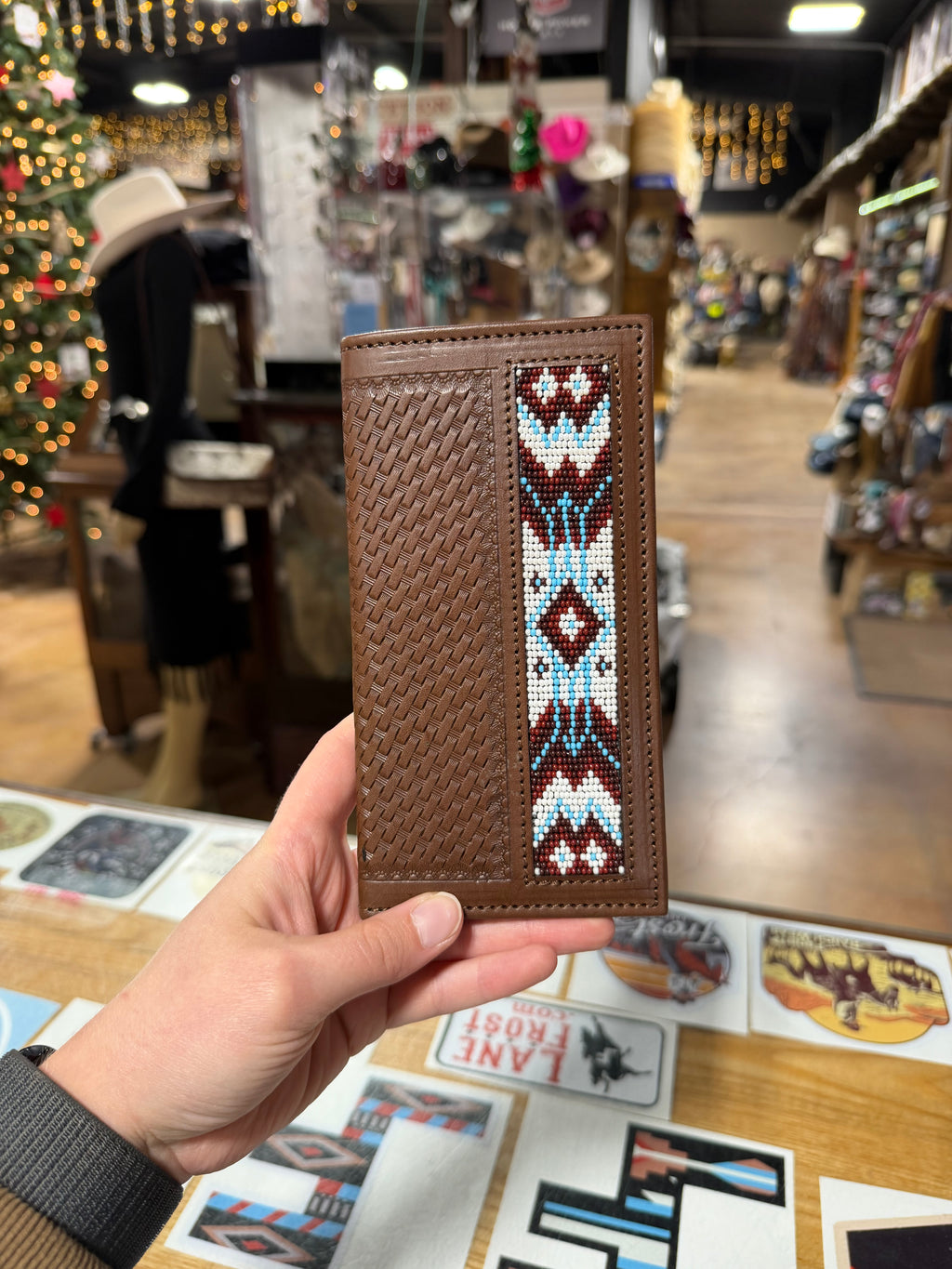 Chocolate Beaded Rodeo Wallet