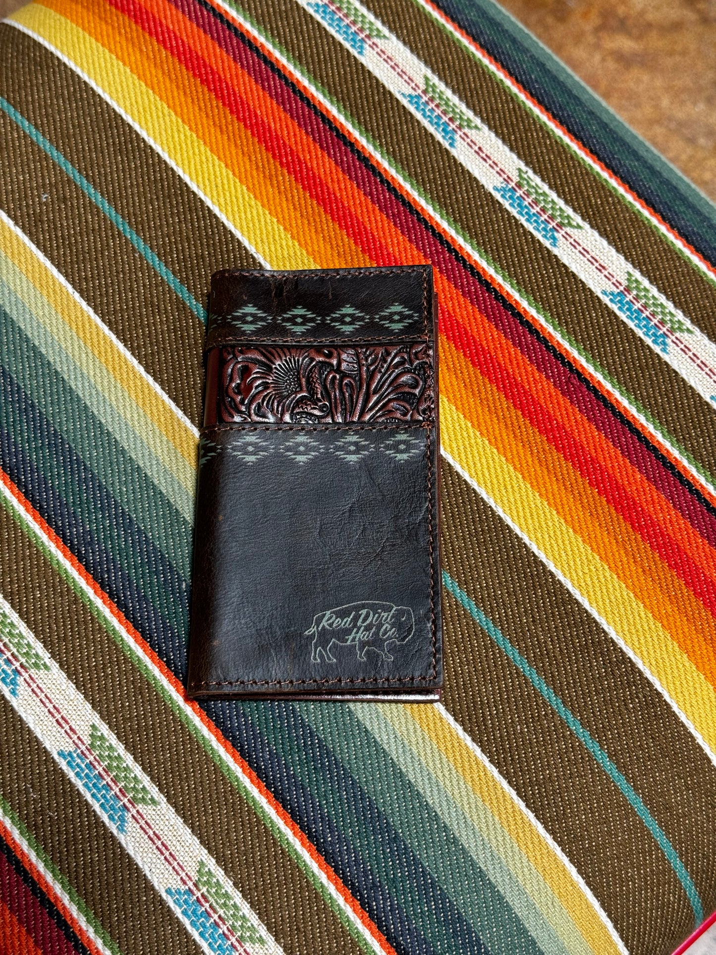 Red Dirt Hat Jr. Green Aztec Rodeo Wallet (81W3)