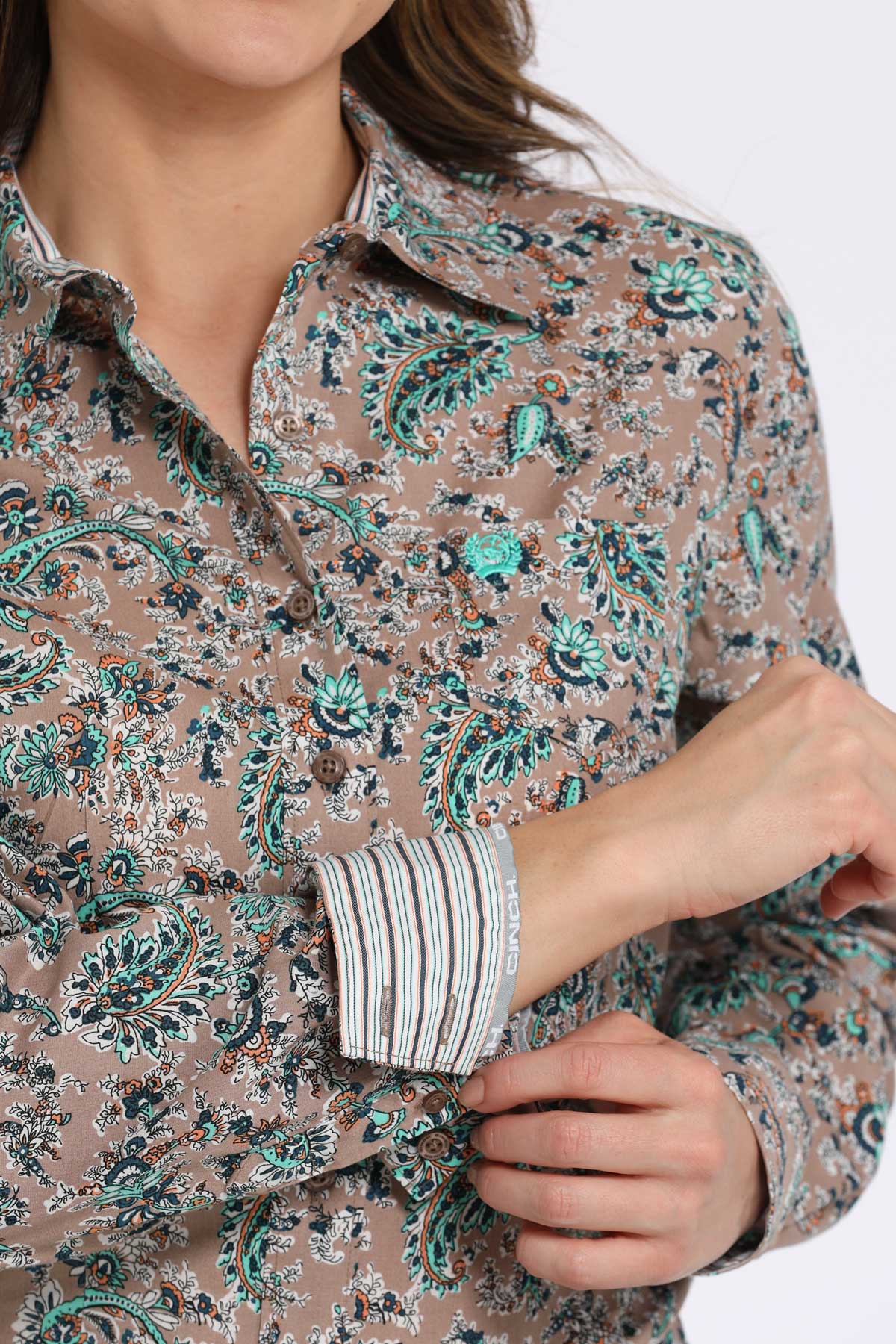 Women’s Brown Paisley Shirt (4246)
