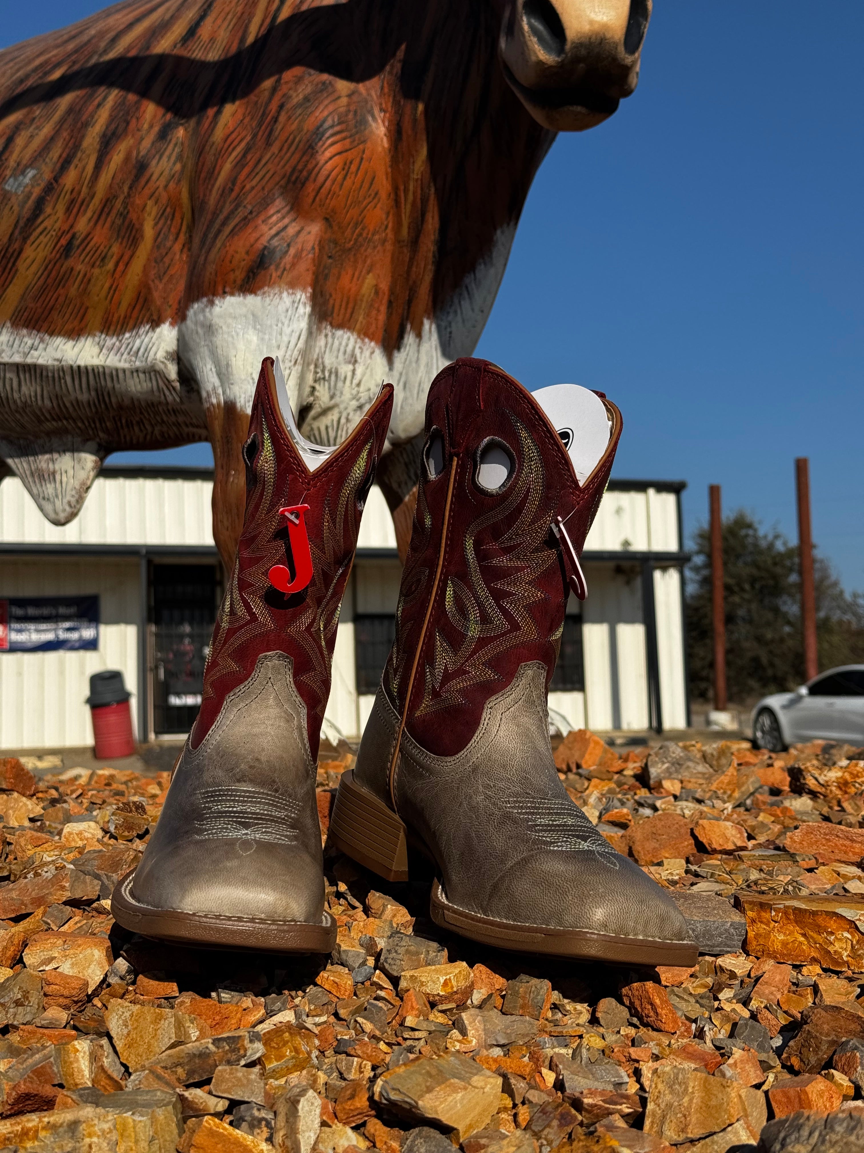 Justin Pickett Grey Goat Boots (UN7151)