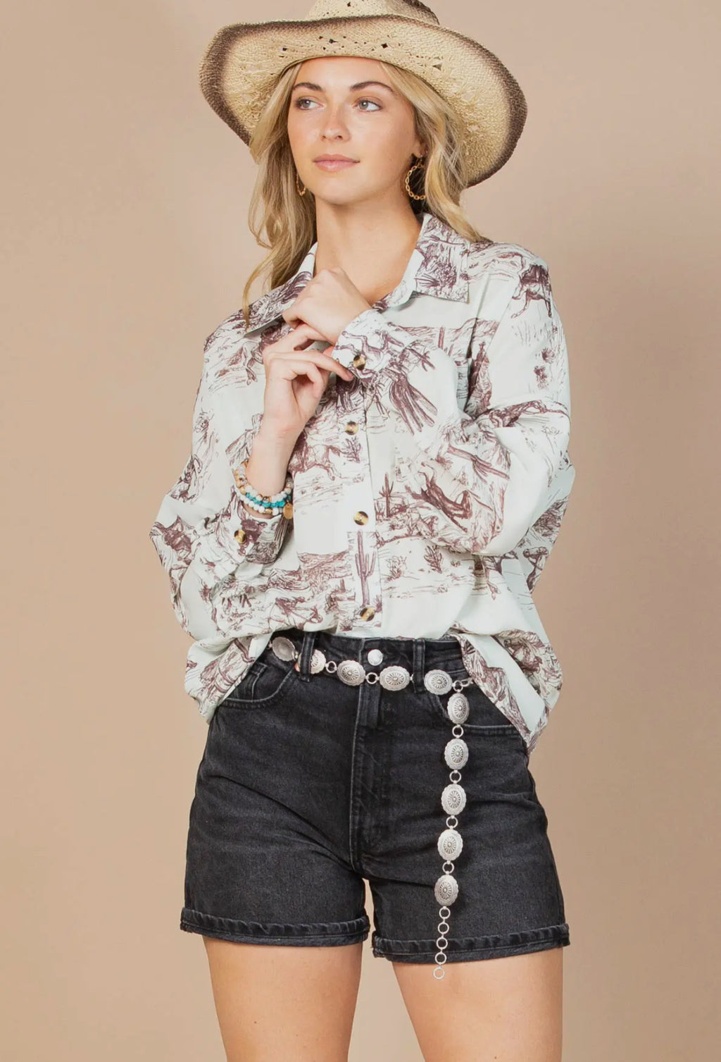 Vintage Cowboy Button Up