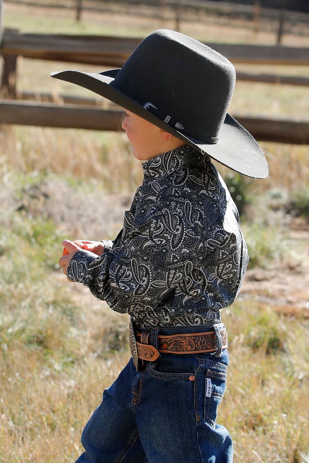 Toddler Cinch Black/Grey Paisley Shirt (1350)