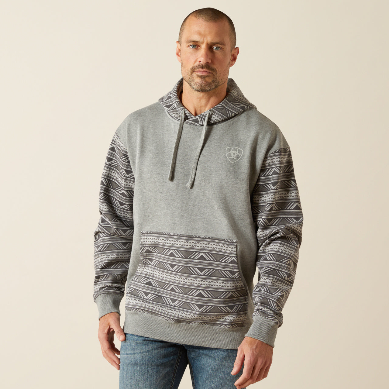 Mens Ariat Southwestern Grey Hoodie (2819)
