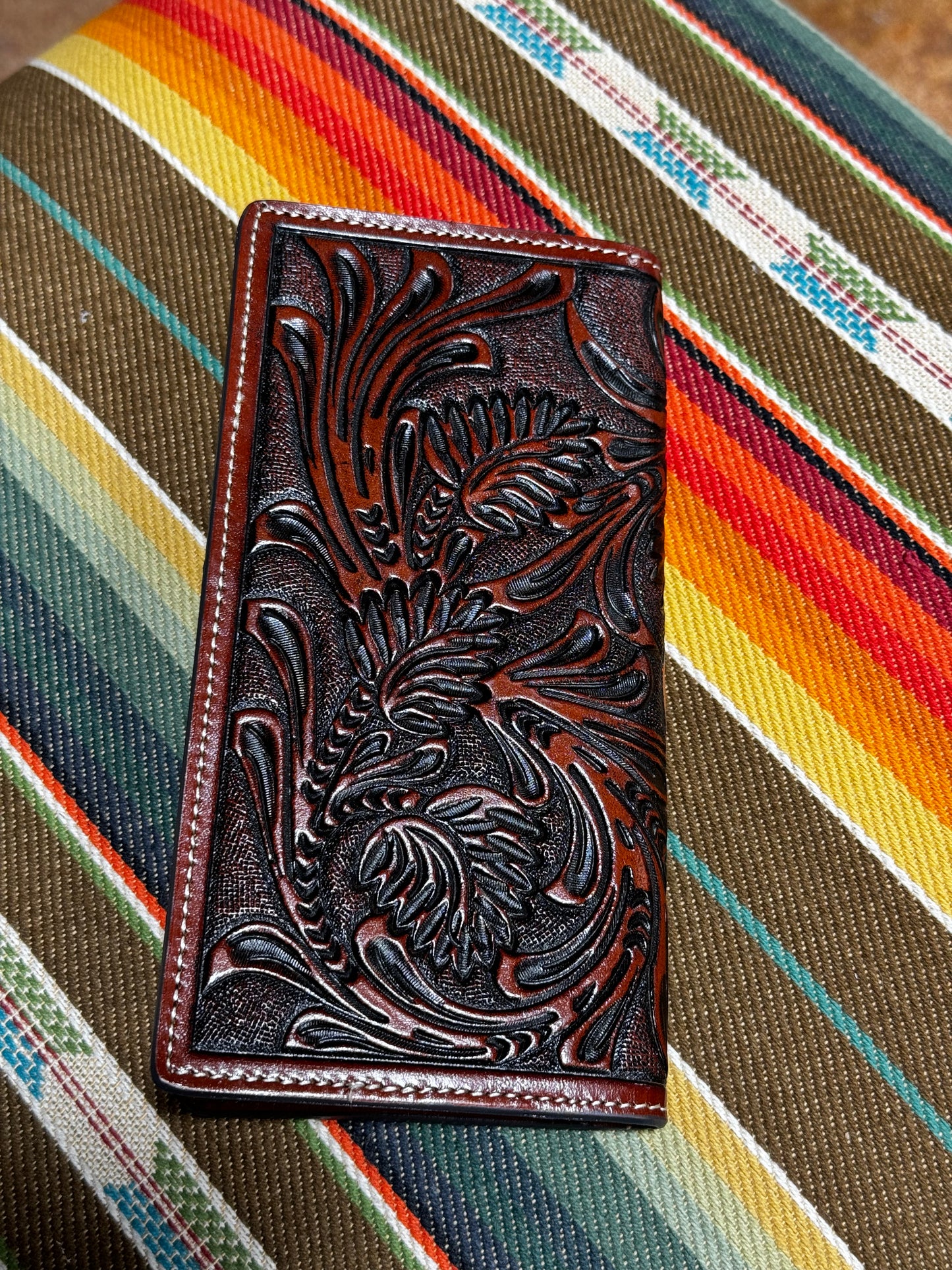 3D Longhorn Tooled Leather Rodeo Wallet (dw905)