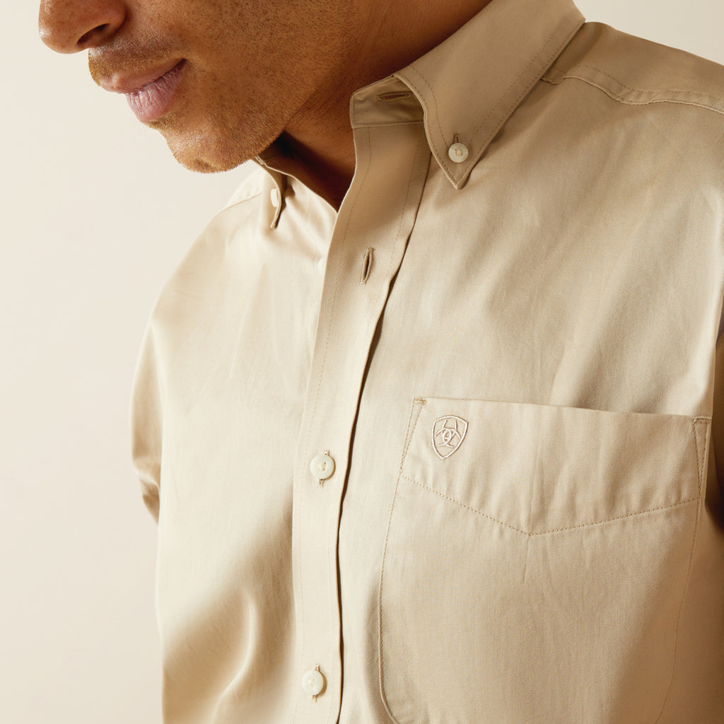 Men’s Solid Khaki Shirt (8558)