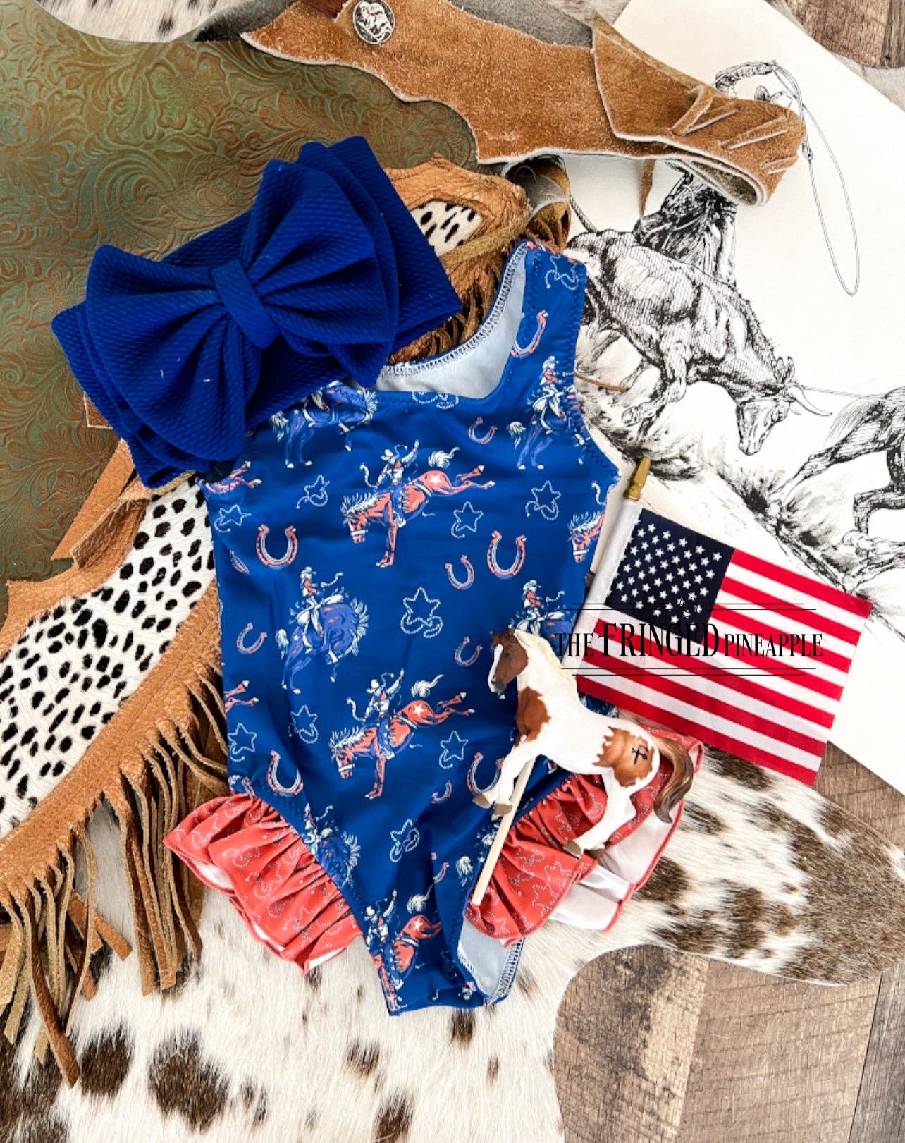 American Rodeo Leg Ruffle Swimsuit