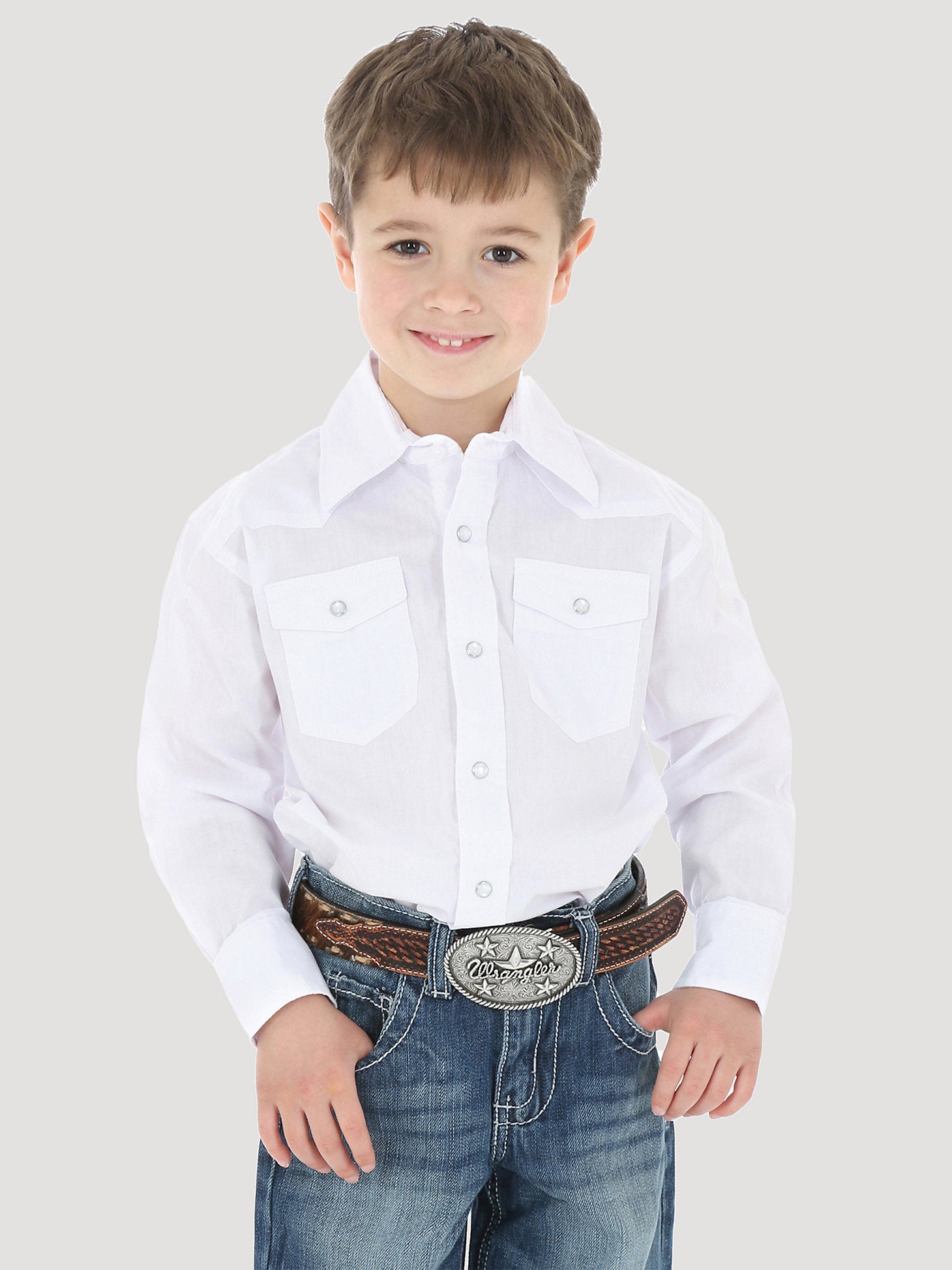 Boys Wrangler Solid White Shirt (204WHSL)