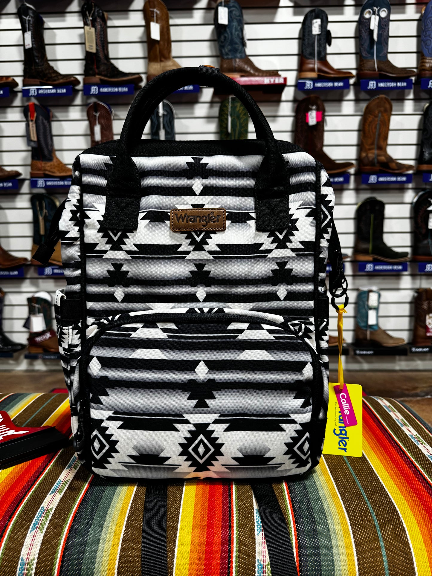 Wrangler Black Aztec Backpack