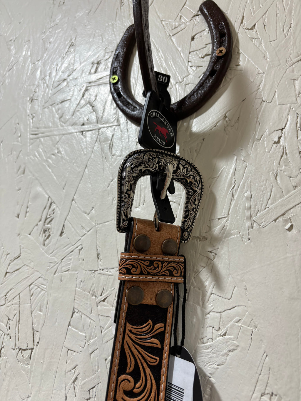 Challenger Leather Praying Cowboy Belt