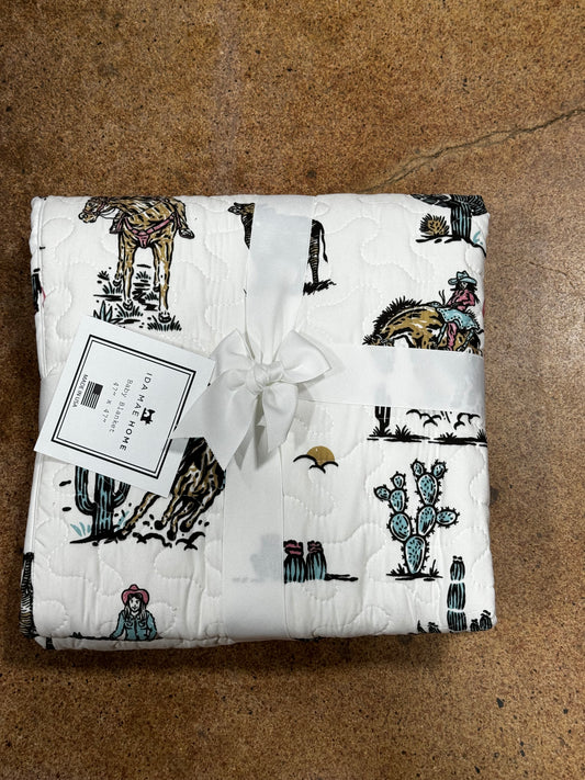 Cowgirl Wild West Baby Blanket