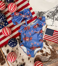 Western 4 Of July-Bulldogger Ruffle Swimsuit