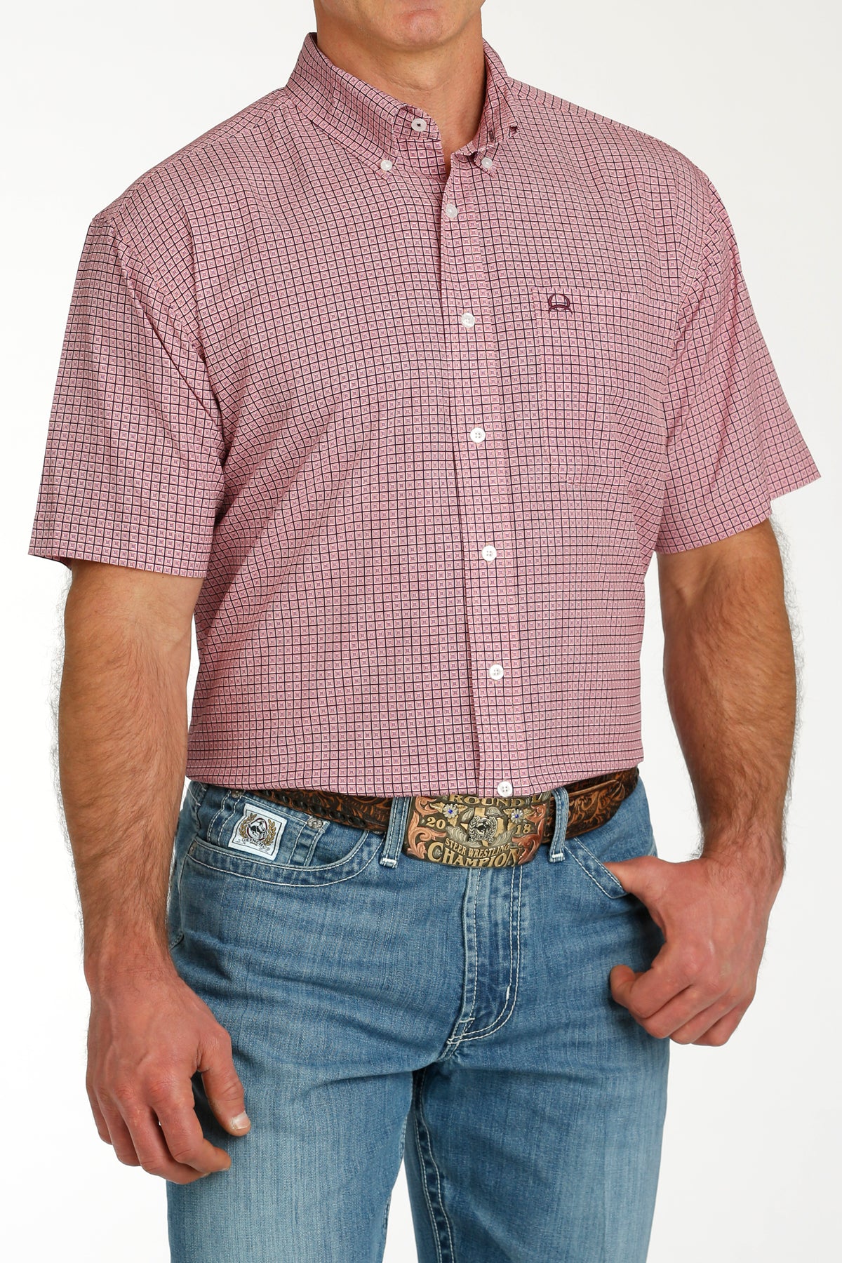 Cinch Men’s SS Pink Shirt