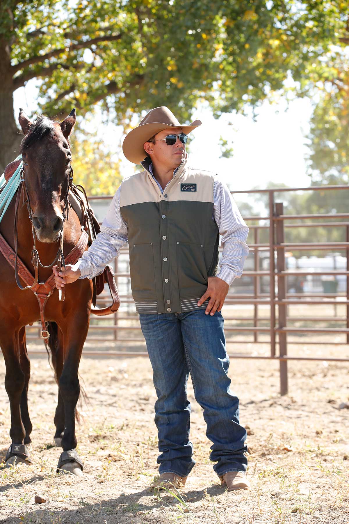 Men’s Reversible Olive/ Aztec Vest (0002)