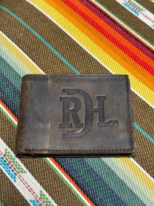 Red Dirt Hat Plain Leather Bifold Wallet (81w3)