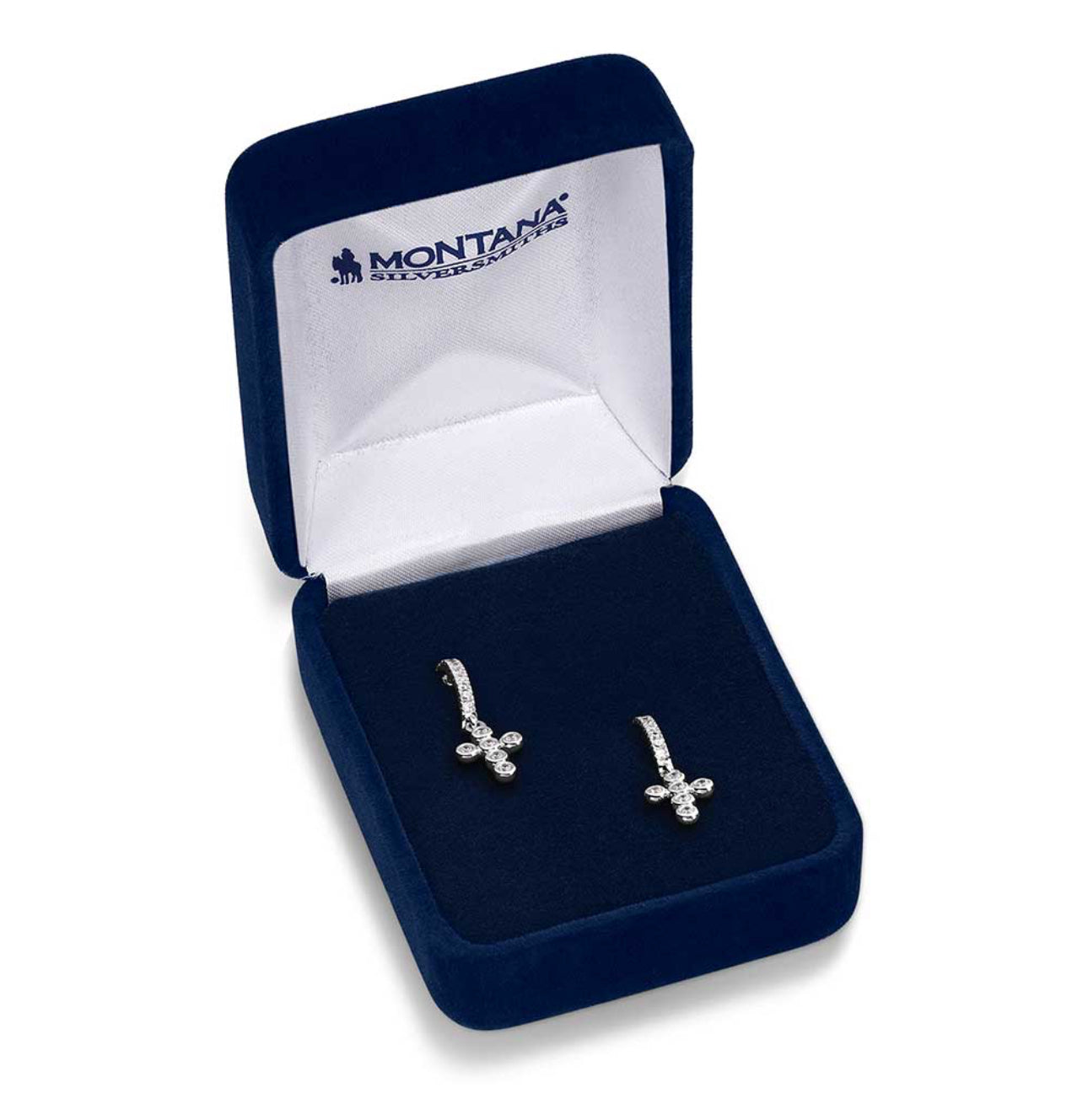 Simple Belief Crystal Cross Earrings