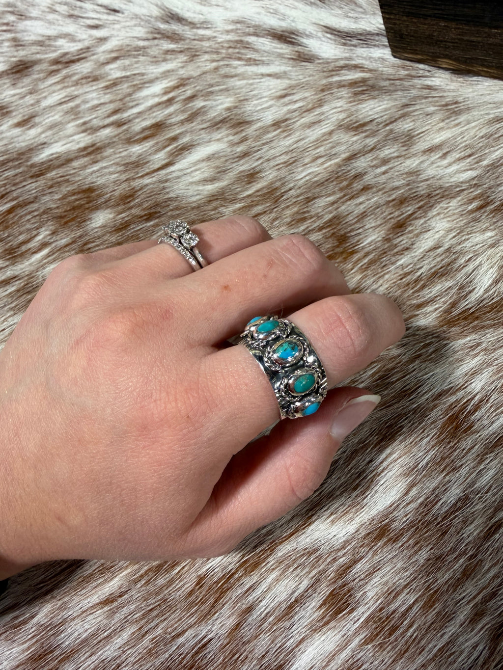 Turquoise Triple Oval Stacker Ring
