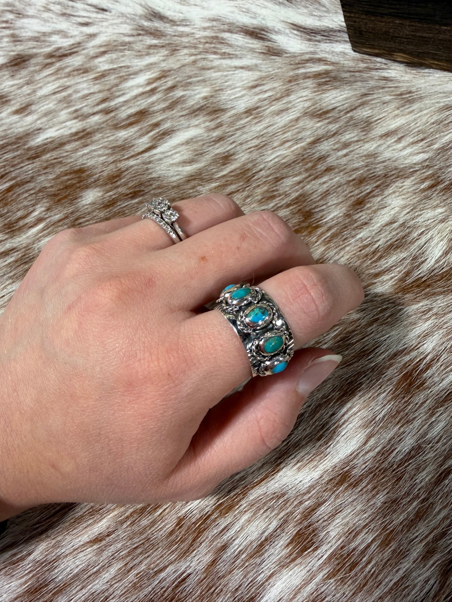 Turquoise Triple Oval Stacker Ring