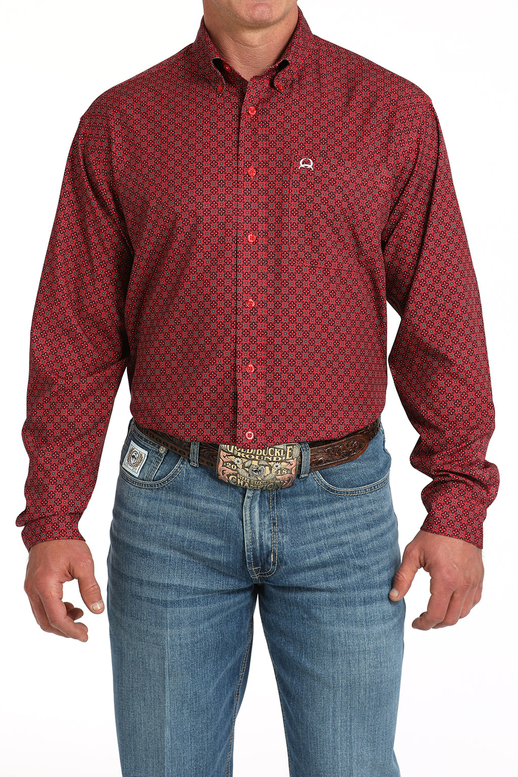 Red Arenaflex LS Button Up