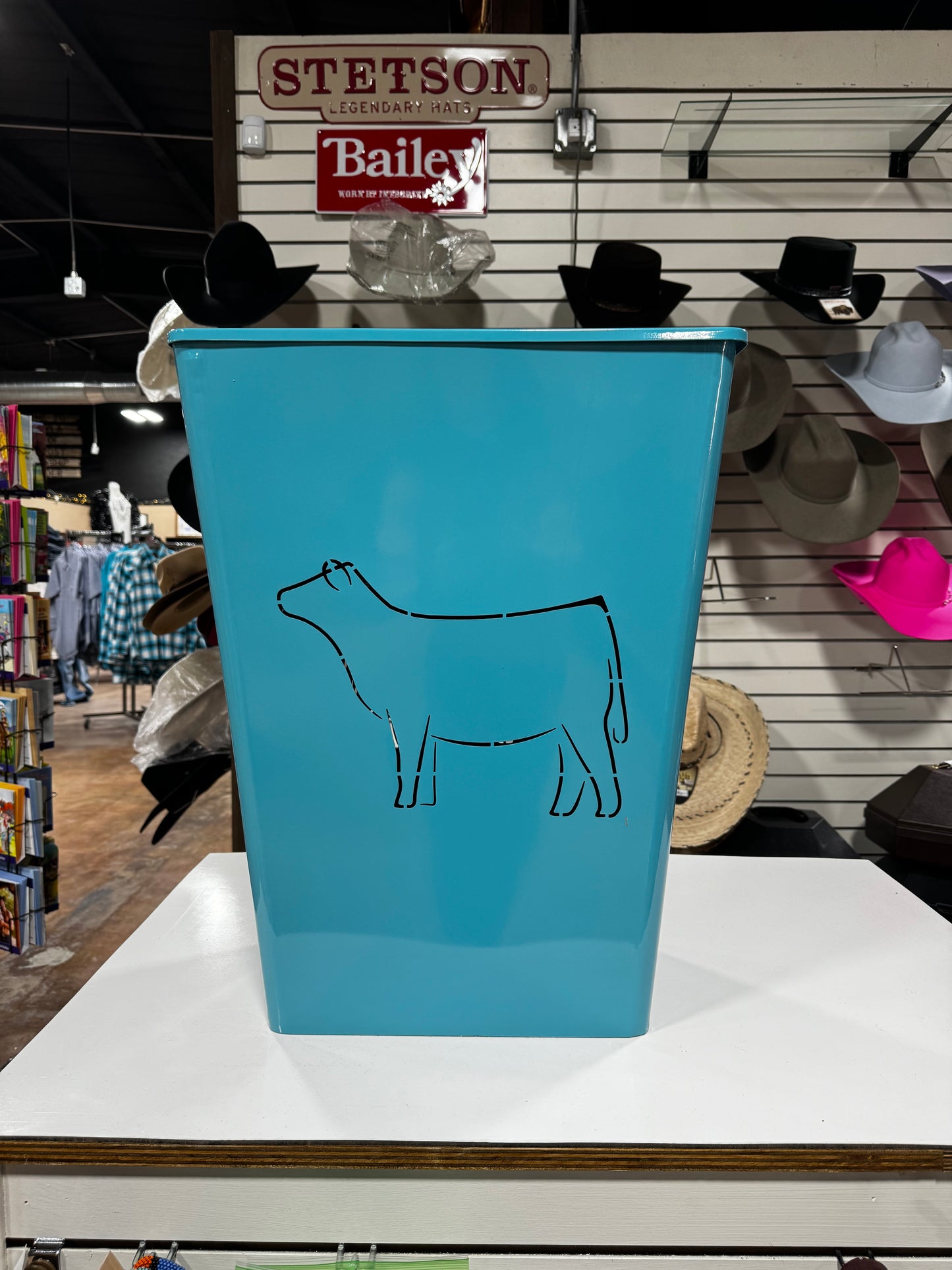 Turquoise Show Calf Laundry Basket