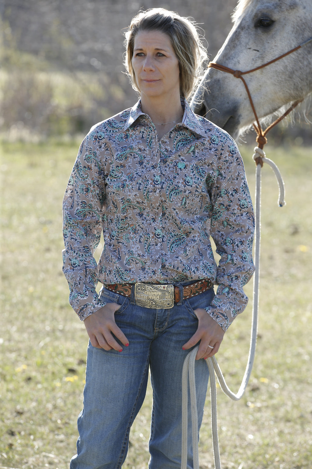 Women’s Brown Paisley Shirt (4246)