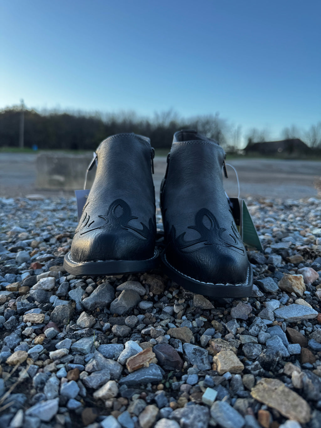 Grey Boot Stitch Roper Booties (3482)