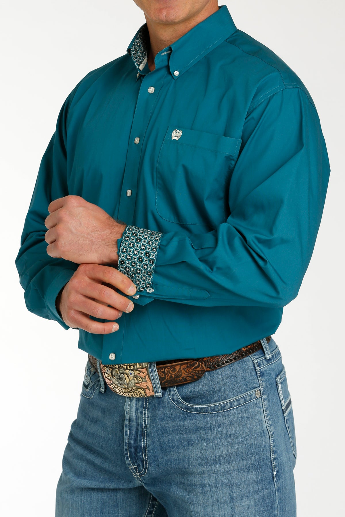 Men’s Solid Teal Shirt (5777)