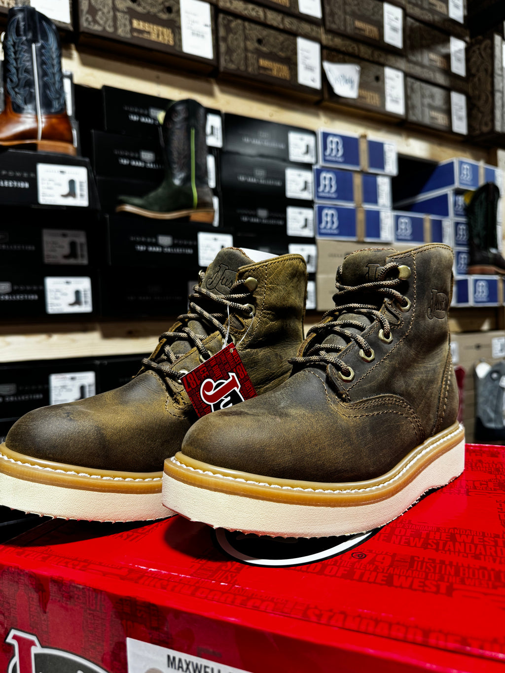 Justin Maxwell Water Buffalo Lace Up (OW708)