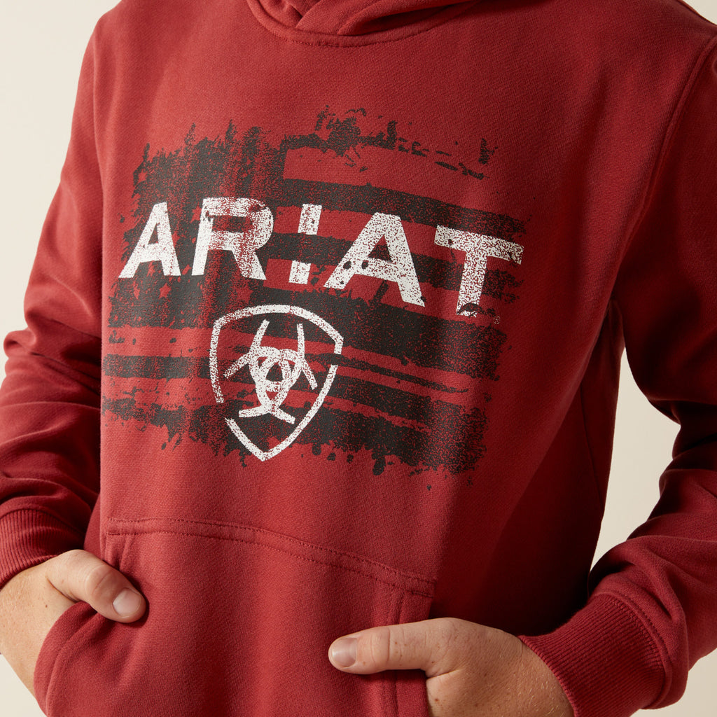Ariat Boys Red Logo Hoodie (2462)