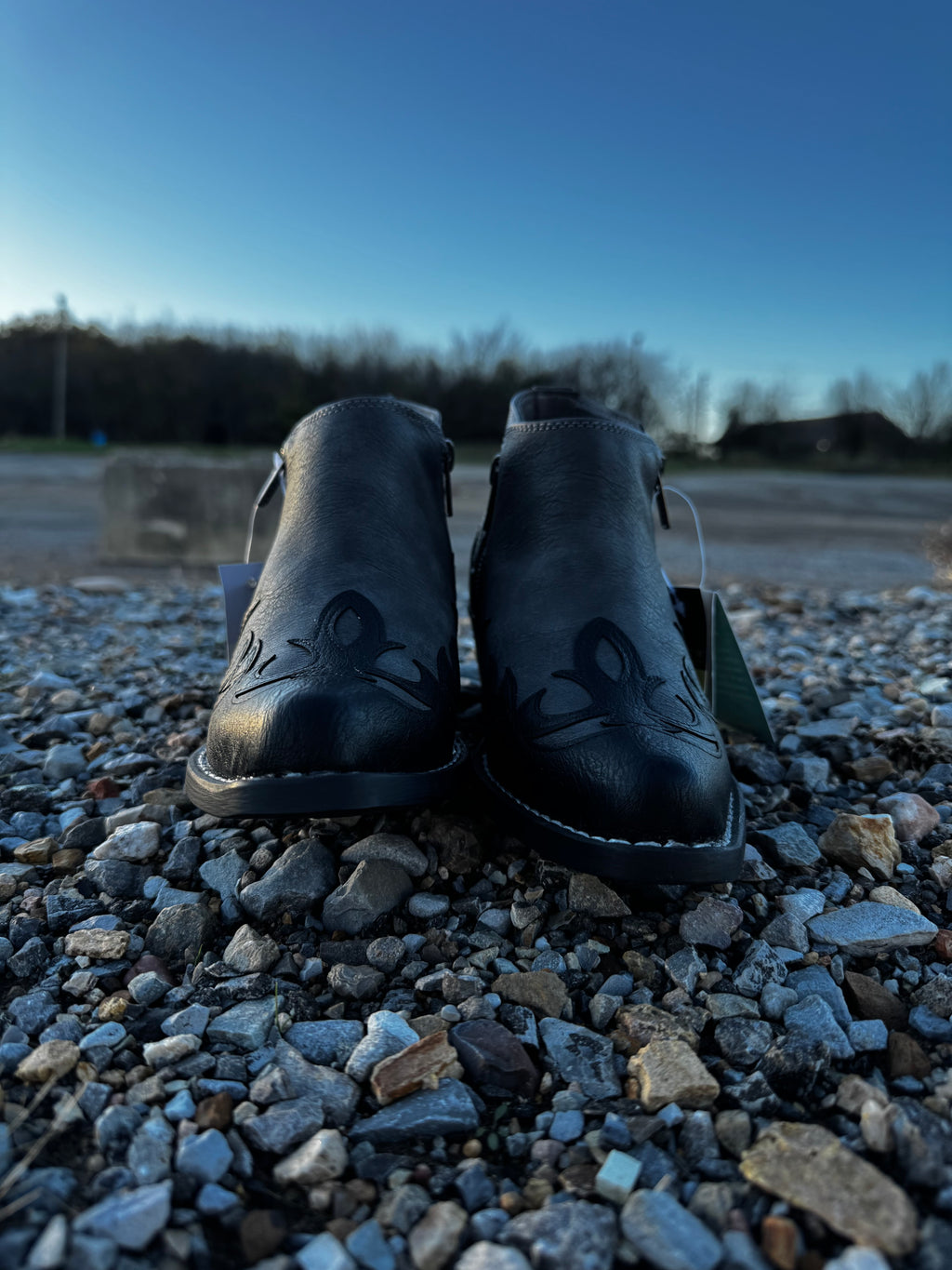 Grey Boot Stitch Roper Booties (3482)