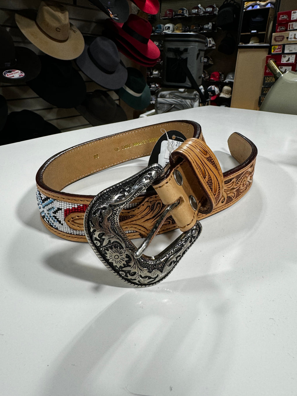 Cow Skull Beaded Belt