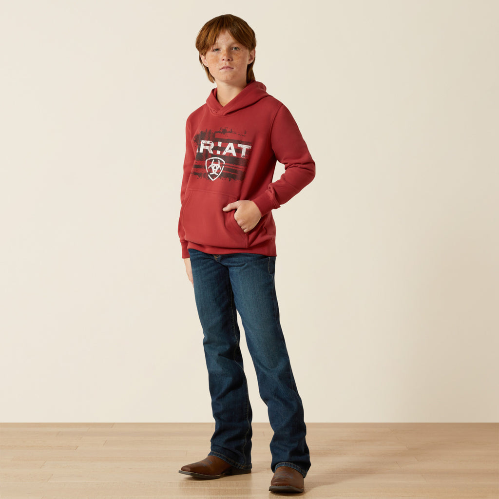 Ariat Boys Red Logo Hoodie (2462)
