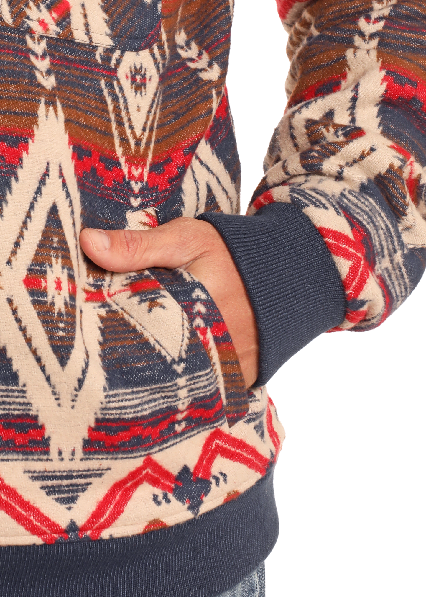 Aztec Jacquard Bomber Pullover