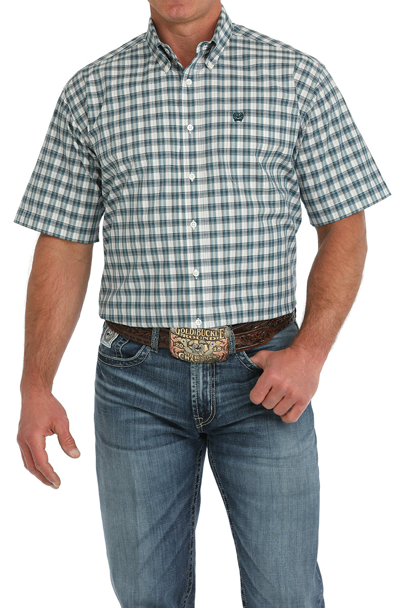 Cinch Blue Plaid SS Shirt (1477)