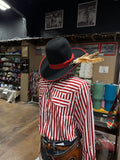 Men’s Red & White Stripe Button Down Shirt