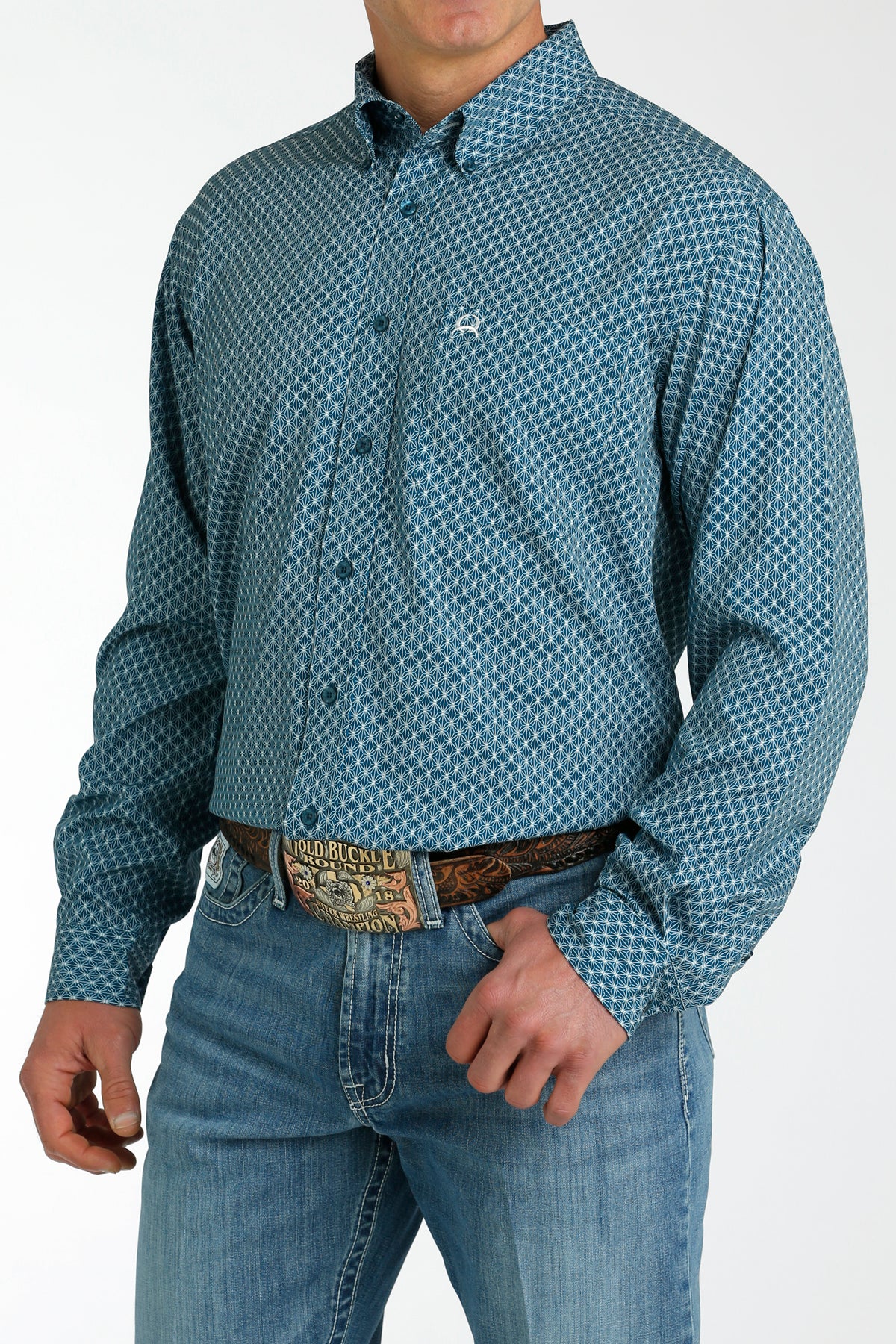 Cinch Men’s Teal Arenaflex Shirt (2030)