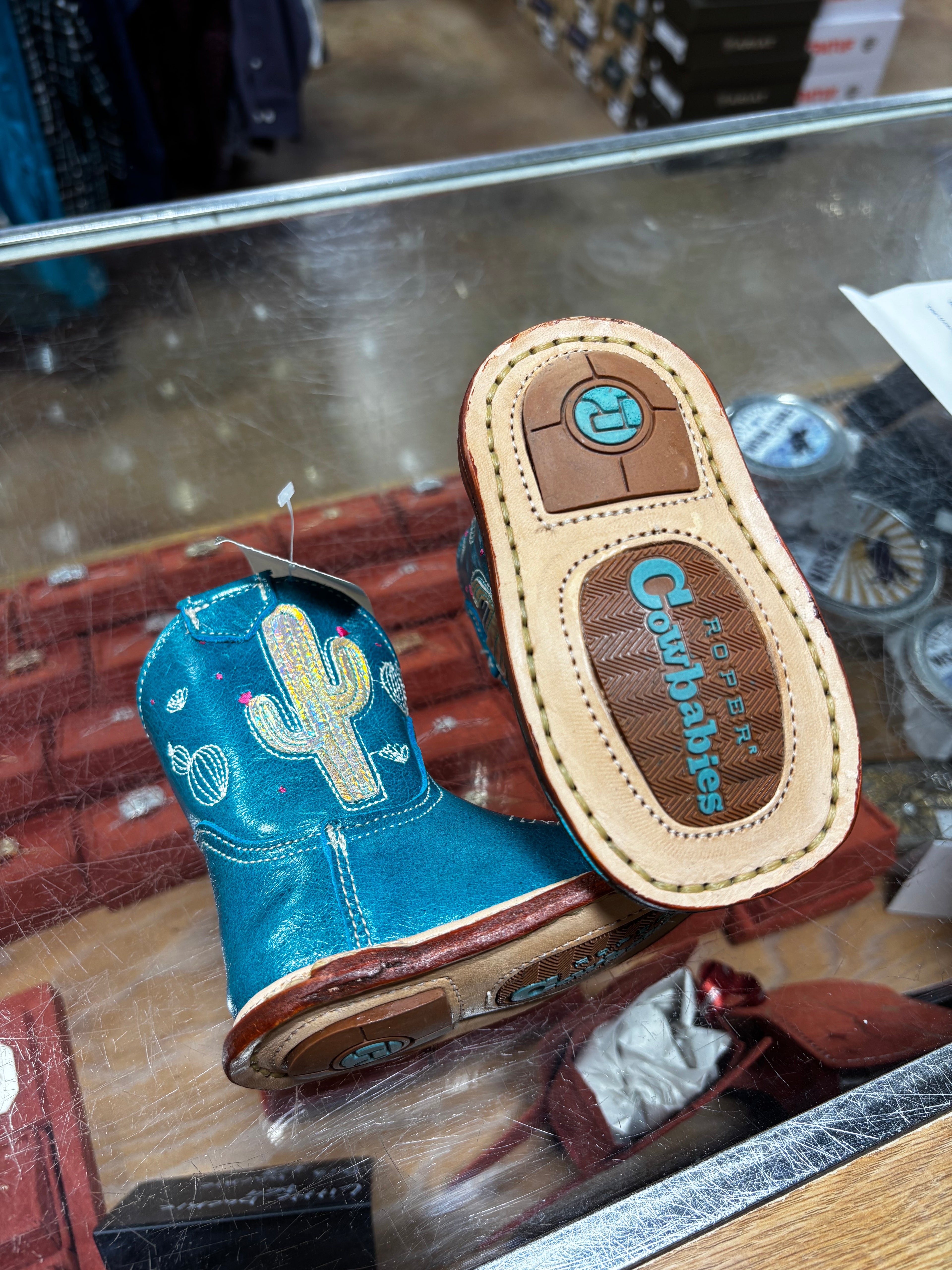 Girl Infant Blue Cactus Boots