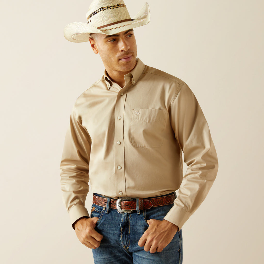 Men’s Solid Khaki Shirt (8558)
