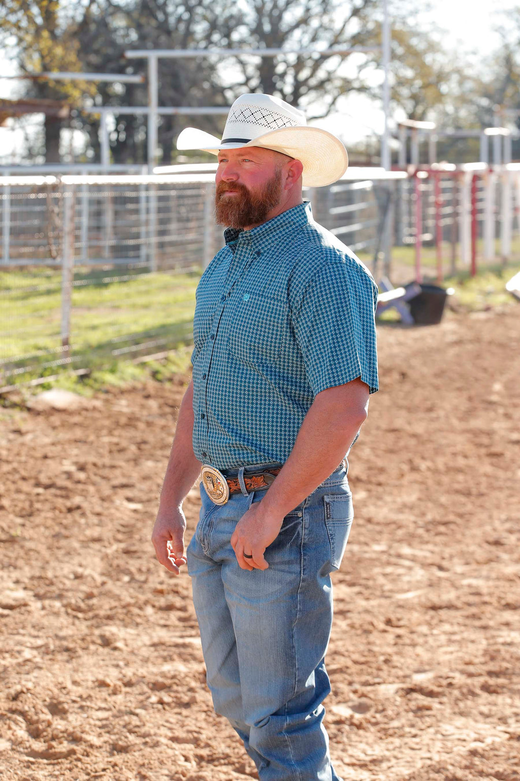 Cinch Navy Squared SS Shirt (1478)