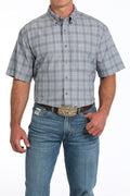 Cinch Men’s Grey Plaid SS Shirt (4153)