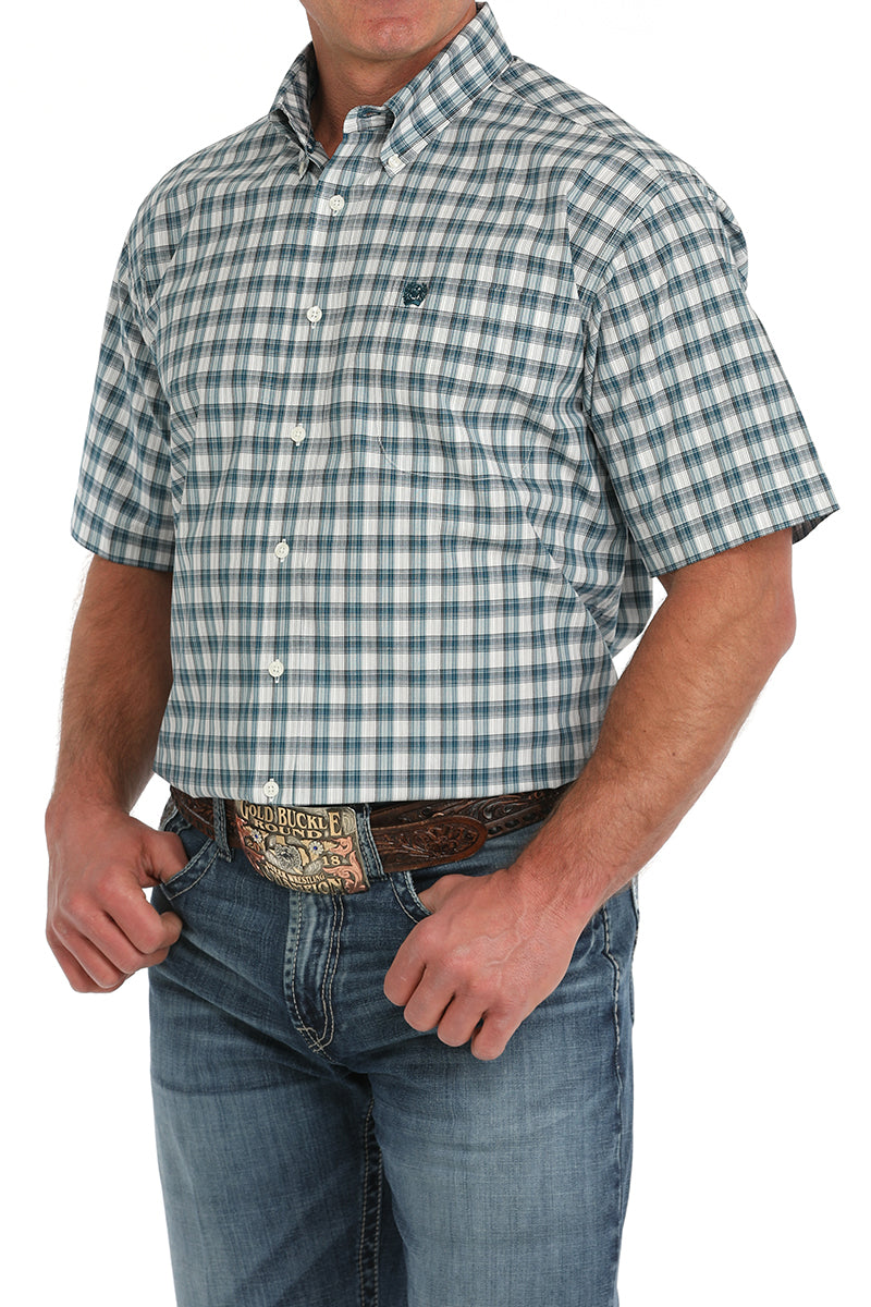 Cinch Blue Plaid SS Shirt (1477)