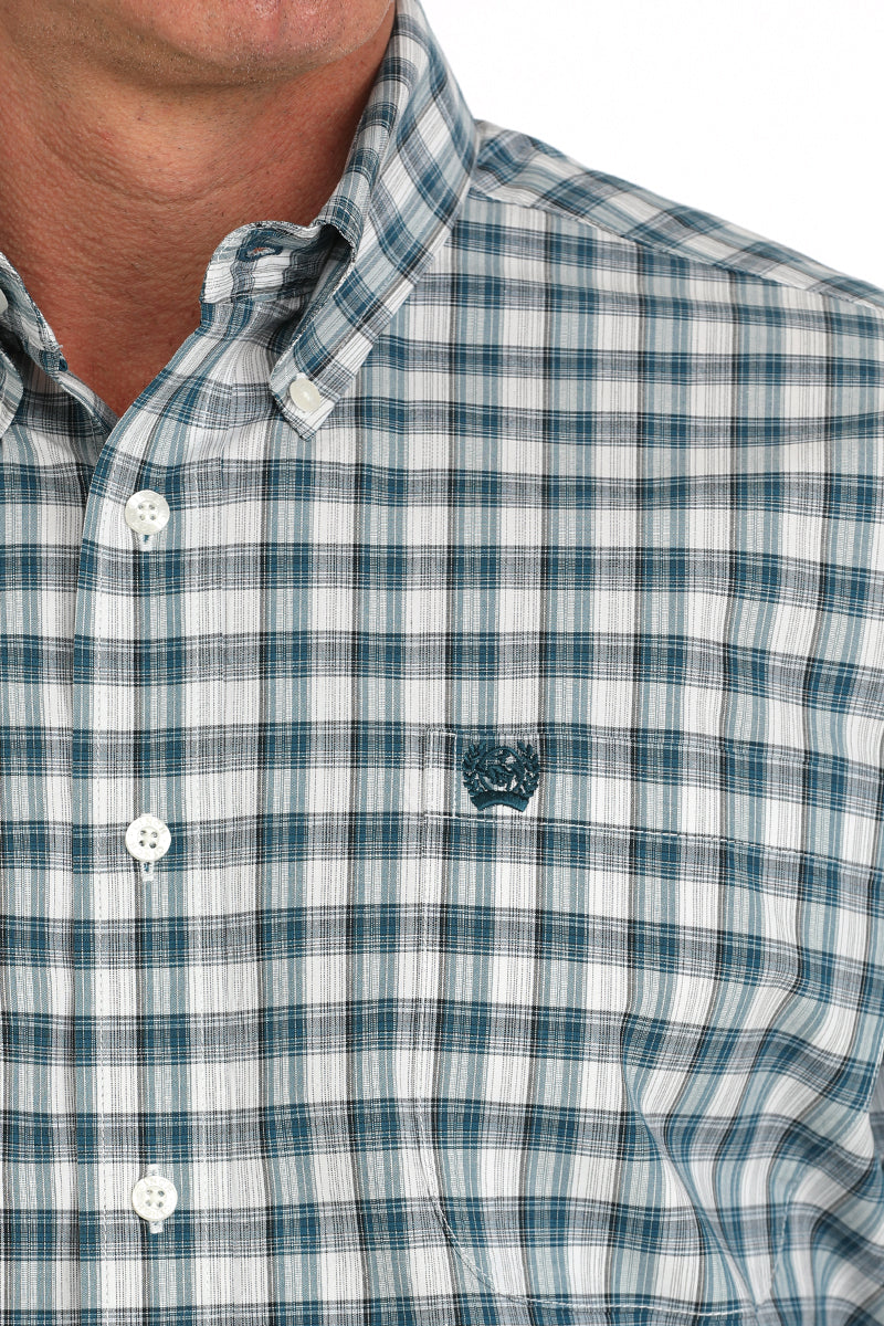 Cinch Blue Plaid SS Shirt (1477)