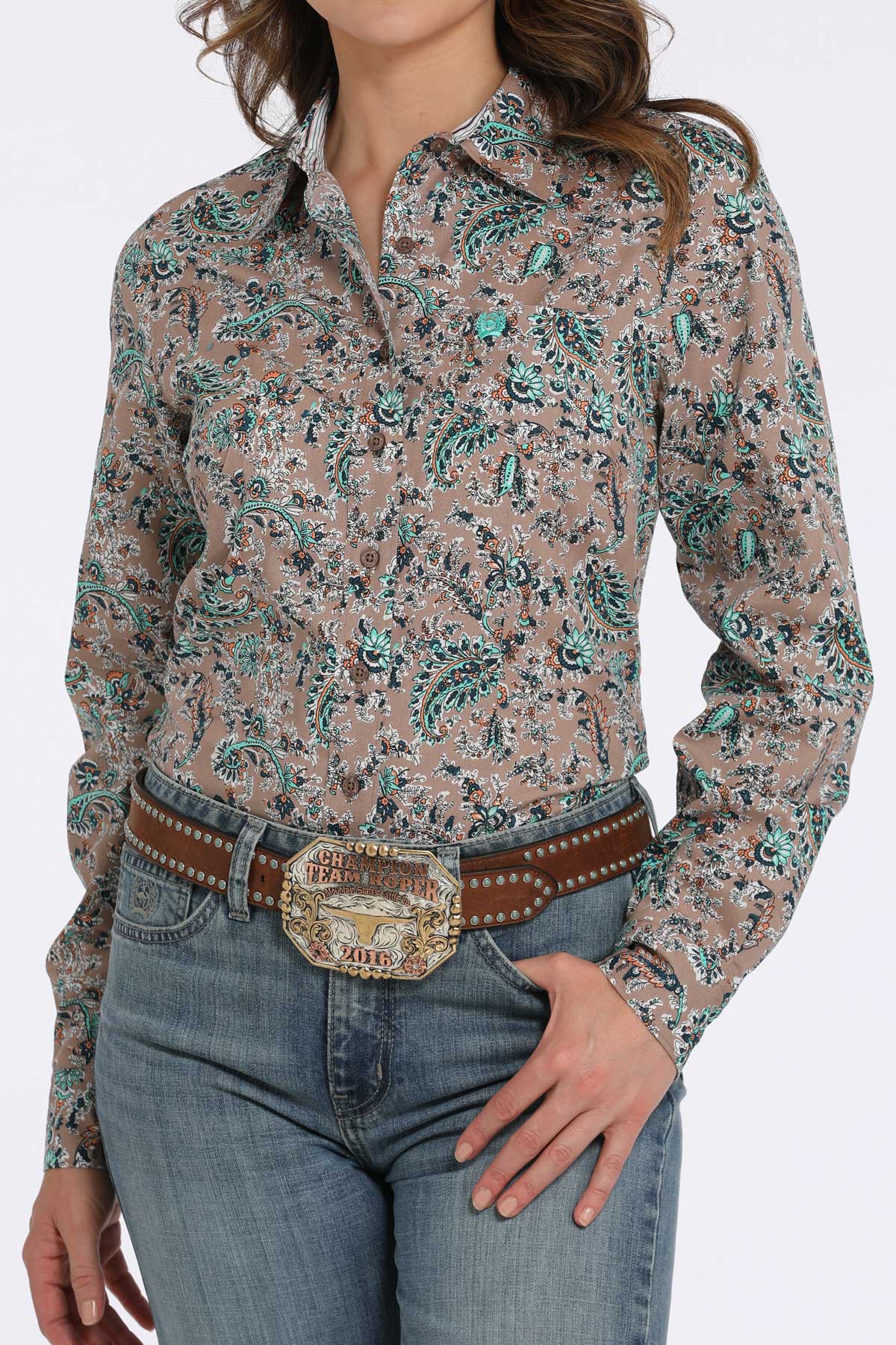 Women’s Brown Paisley Shirt (4246)