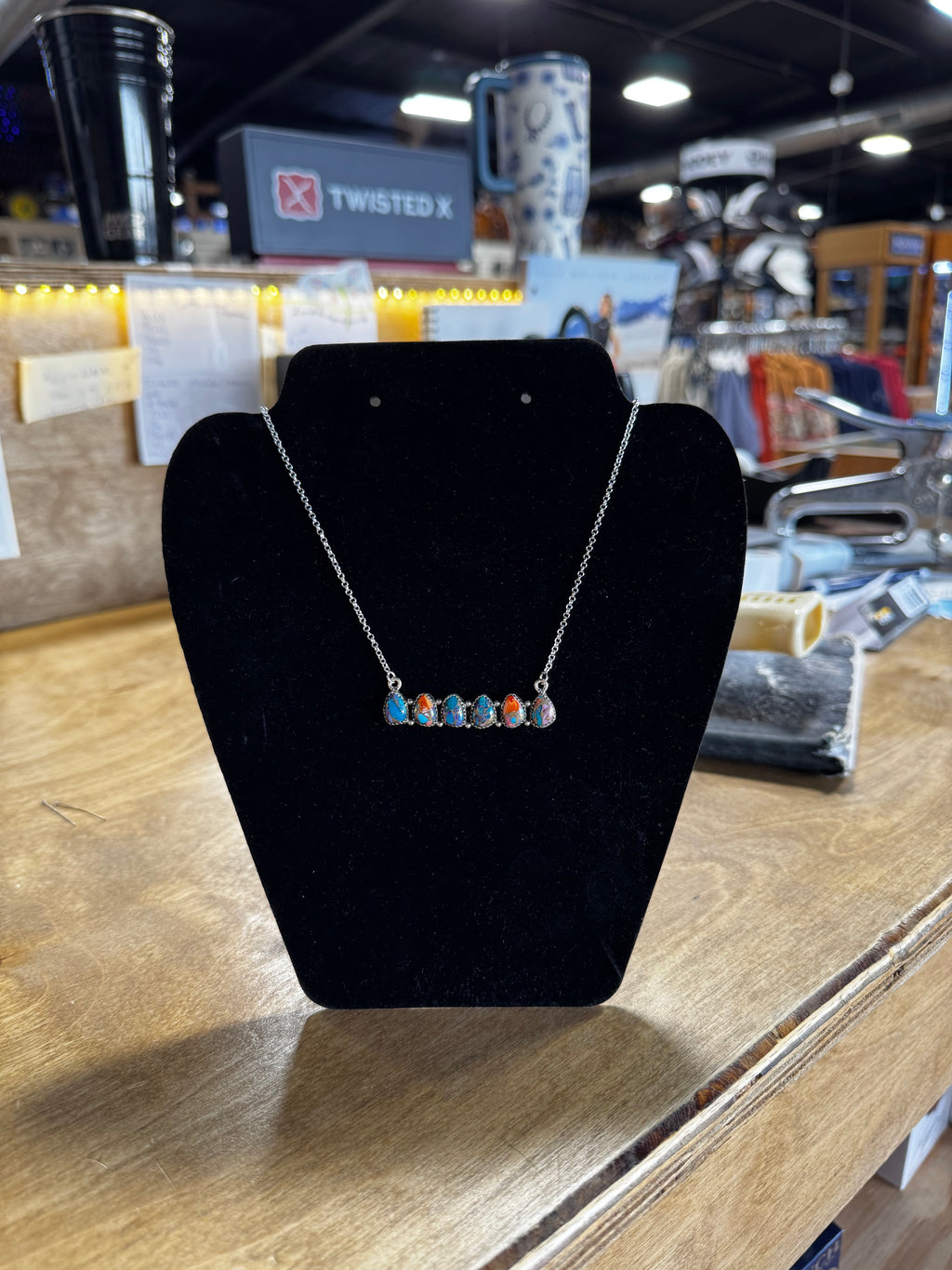 Pink Dhalia Bar Necklace